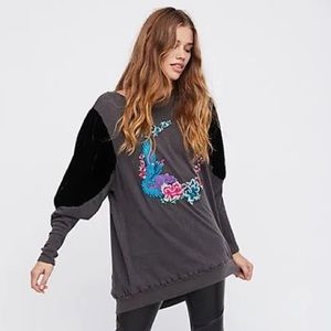 Free People Night Bird embroidered tunic S